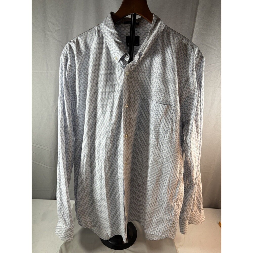 Ben Sherman White Tear Drop Button Down Shirt Size XL Cotton Stretch